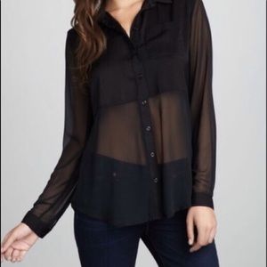 Free people sheer button down